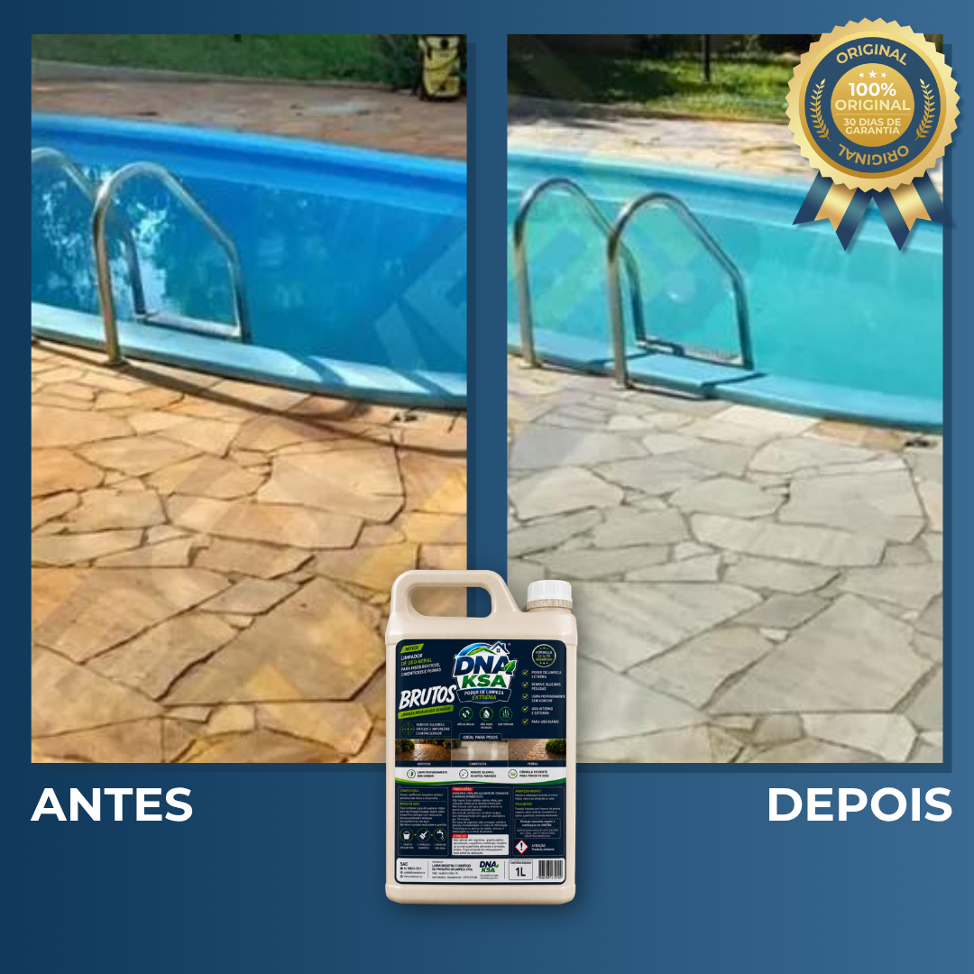 Antes e depois em borda de piscina